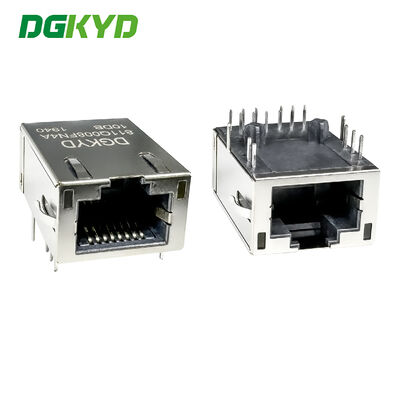 RJ45 Konektor port tunggal dengan top elastis CAT5 Gigabit filter terintegrasi dengan lampu LED DGKYD811Q008FN4A10DB