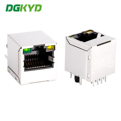 KRJ-184GYPOENL 180 Degree Top Entry RJ45 Lan Jack Dengan PoE, Single Port Ethernet Connector Untuk Router