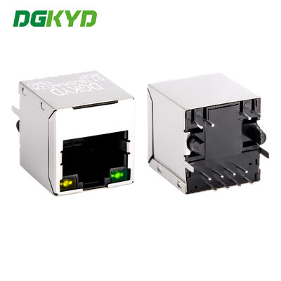 Konektor RJ45 vertikal dengan catu daya PoE, Filter terintegrasi 100Mbps, DGKYD511B205AC2A8DP