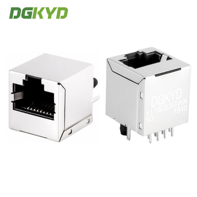 Konektor port jaringan RJ45 100Mbps transformer terintegrasi port jaringan vertikal DGKYD511B083GWA8D