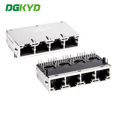 4 Port Giga Ethernet Connector Rj45 Modular Jack,Port jaringan industri 1000 BASE-TX KRJ-4339PGYENL
