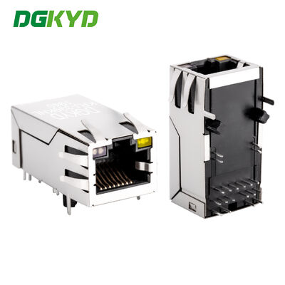 Port Ethernet Gigabit RJ45 dengan catu daya POE panjang 33 dengan konektor terlindung strip cahaya KRJ-339KNL