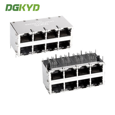 Custom Dual Deck 2x4 RJ45 Connector dengan Cat6 Speed Performance dan Side Entry Mount