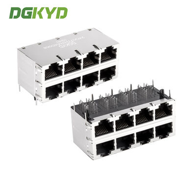 8 Port Gigabit Ethernet RJ45 Connector dengan Magnetics untuk High-Speed Networking