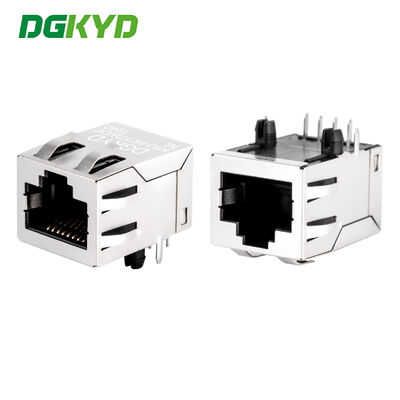 Shielded Single Port RJ45 PCB Connector dengan Transformer untuk Megabit Ethernet