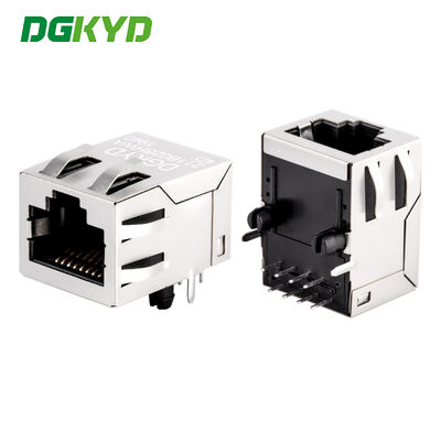 100Mbps Shielded RJ45 Connector dengan Transformer Jaringan Terintegrasi dan Tanpa Light Strip