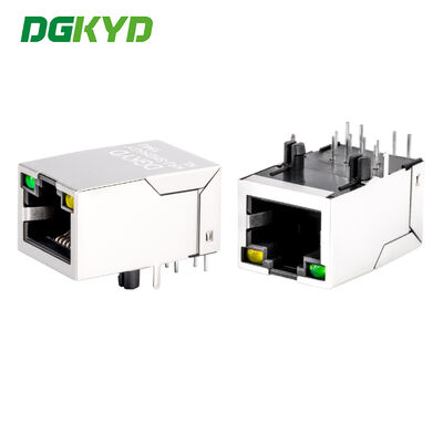 KRJ-SH256GYNL RJ45 Connector dengan Filter 100Base Indikator LED dan Jack Modular RJ45 Berpelindung