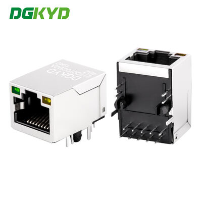 Industrial Gigabit RJ45 Connector dengan Plating Emas untuk Ethernet Port Network Interface
