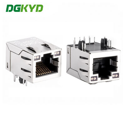 Konektor RJ45 Berpelindung dengan Filter 100Mbps Indikator LED Dua Warna dan Pelapisan Emas 6U