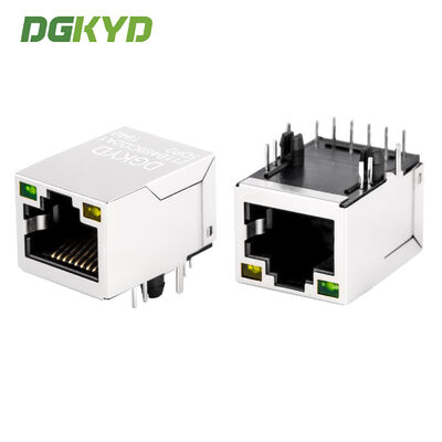 RJ45 Shielded Connector dengan 100Mbps POE Integrated Ethernet Filter dan 6U Gold Plating
