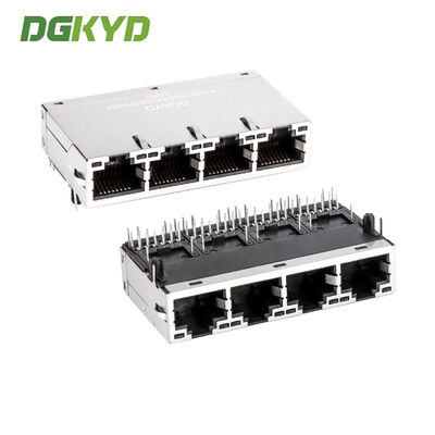 Multi Port RJ45 Connector dengan Integrated Magnetic 8p12c Poe Filter untuk Komunikasi PCB