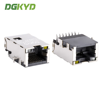 Konektor RJ45 Profil Sangat Rendah dengan Transformer Terintegrasi Gigabit dan Pelapisan Emas 6U
