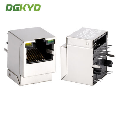 Jack Modular RJ45 Tab Up PoE+ 100 Base-T Konektor Berlapis RJ45 dengan Housing PBT 10PIN