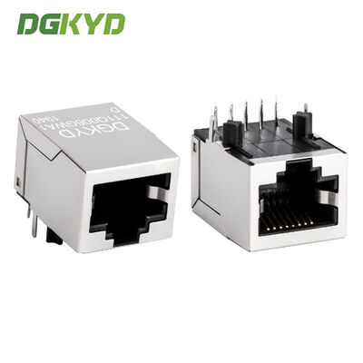 Konektor Pelindung Port Jaringan Industri Gigabit Ethernet RJ45 Paket Tunggal In-line Jack RJ45