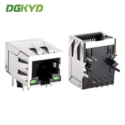 Single Port Shielded RJ45 Female Connector dengan Transformer Isolasi Internal RJ45 Jack