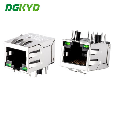 Konektor RJ45 Port Tunggal 100Mbps dengan Filter Terintegrasi Jack RJ45 untuk Antarmuka Jaringan PCB Industri