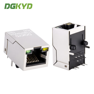 Single Port RJ45 Connector dengan Transformer 10/100 Base-T RJ45 Jack Modular Jack untuk Jaringan Ethernet