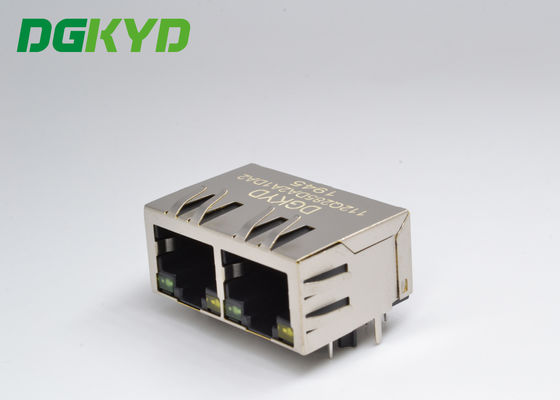 Konektor Ethernet RJ45 10P8C 2.5G Dengan Lamp Belt Wing Transformer